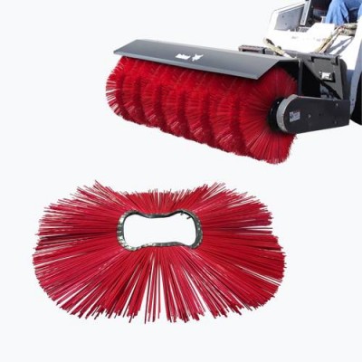 Tractor Sweeper Red Brush Road Snow Sweeping Wave Ring Brush