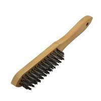 High quality 4 rows Steel Wire Brush with wooden handle